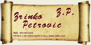 Zrinko Petrović vizit kartica